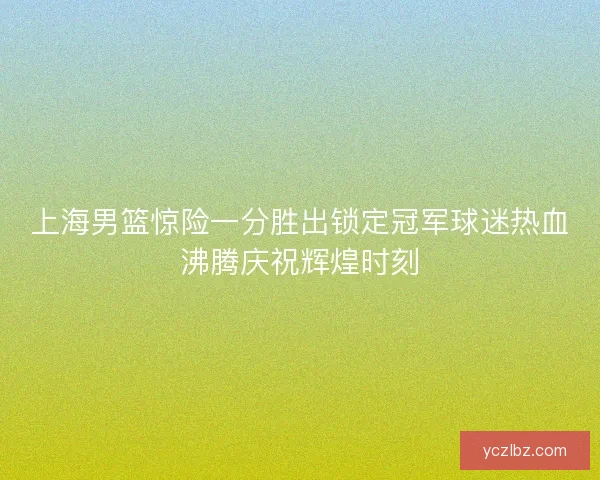 上海男篮惊险一分胜出锁定冠军球迷热血沸腾庆祝辉煌时刻